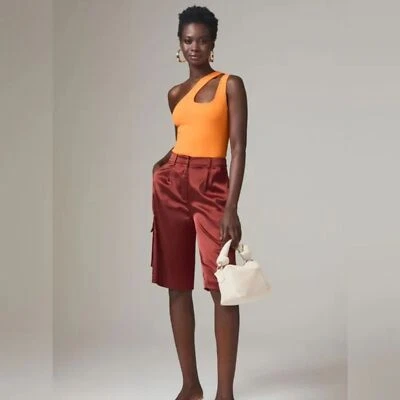 Pantalones Cortos Utilitarios Plisados Anthropologie Hutch Talla S Nuevos Color Cedro Foto 1 de 4