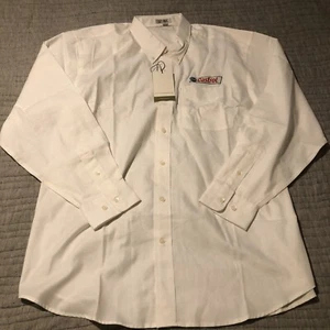 Camisa blanca con botones y cortadoras de aceite Castrol-XL - Imagen 1 de 6