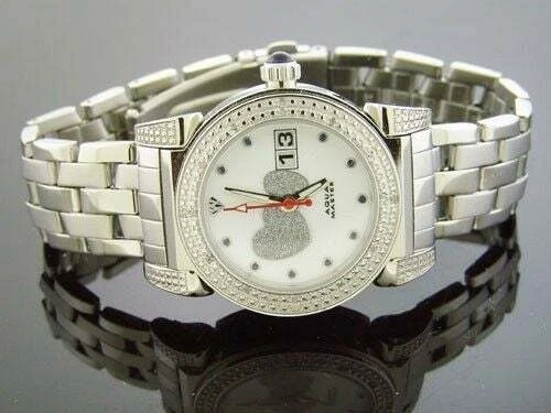 LADY AQUA MASTER ROUND WITH 16 DIAMONDS WATCH - Image 1 of 1