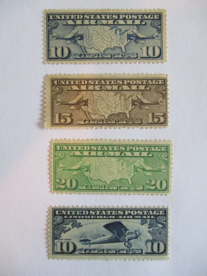 US Stamps C7-10 Maps and Lindbergh's Plane MH - Image 1 of 1