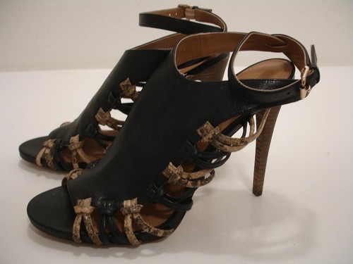 Sandali donna 9 B M Coach Jody neri cinturino alla caviglia tacco alto scarpe decolte punta aperta