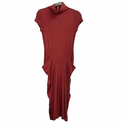 Vestido modal Rachel Pally para mujer talla S cuello alto manga corta rojo borgoña nuevo con etiquetas Foto 1 de 4
