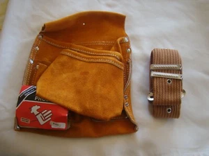 Leder/Wildleder Werkzeuggürtel Zimmermann Werkzeugtasche Hahn Produkte R 823 & Gürtel NOS - Bild 1 von 6