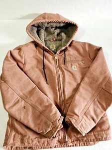 Youth Carhartt Jacket Size 8/10 Rose Wool Interior - Picture 1 of 12