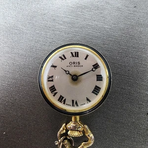 Oris Orologio da Tasca Donna 24mm Quadrante Bianco Tono Oro Manal Carica Funzionante Vintage - Foto 1 di 12