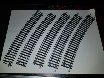 OO Gauge Hornby R608 Curve Track  Steel Made In Austria x 5 pieces preowned - Image 1 of 4