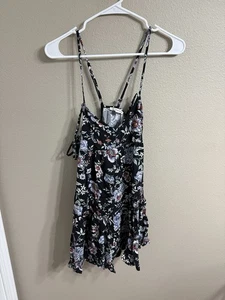 American Eagle Outfitters Kleid Gr. XS schwarz Blumen Träger hinten elastisch - Bild 1 von 3