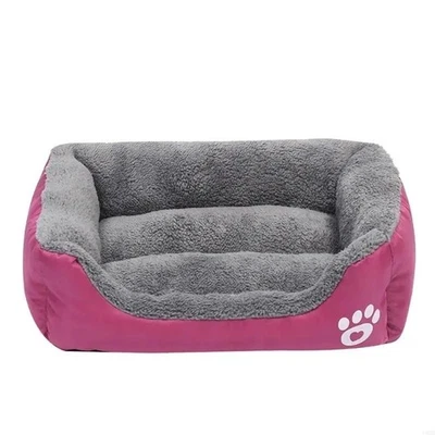 Pet Bed with Furry Cushion – Soft Non-Slip Dog Sofa Basket Nest for Puppies - Image 1 of 4