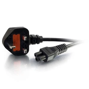 C2G 2 Metre C5 Laptop Power Cable (IEC60320C5 to BS1363) 6 Foot Cloverleaf Power - Picture 1 of 8