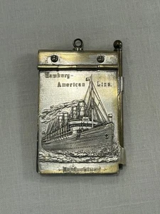Cuaderno vintage Hamburgo-American Line Deutschland enchapado en latón Ocean Trip - Imagen 1 de 9
