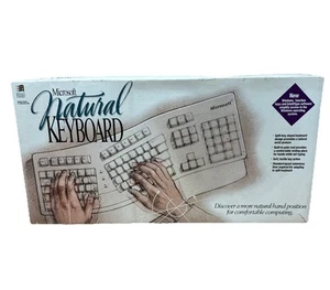 Vintage NOS Microsoft Natural Keyboard Wired 1994 Part No 55857 NEW Hard To Find - Picture 1 of 10