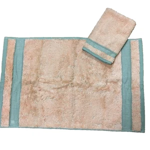 Set tappetino bagno e guanti bagno HERMES asciugamano di lusso logo arancione nuovo raro - Foto 1 di 9