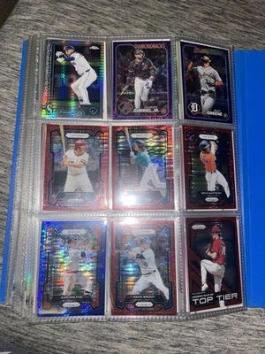 23 Page Binder of All Mixes Baseball Cards (396) In TotalPrizm Topps and Bowman - Image 1 of 4