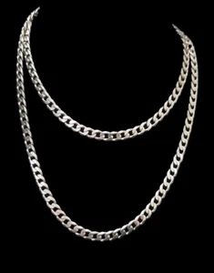 30" x 6mm Heavy Solid Sterling Silver Cuban Chain Link Necklace, Italy. MINT! - Picture 1 of 5