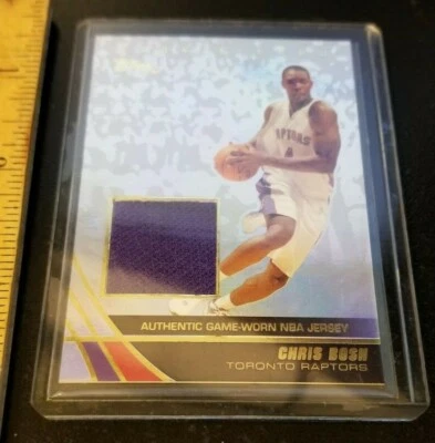 Topps 2004 Chris Bosh ROOKIE Purple Game Worn Jersey Card CBO RARE HTF Raptors - Image 1 of 2