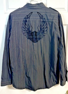 Harley Davidson Button Down Long Sleeve Shirt Medium Multicolor Mens Size M - Picture 1 of 12