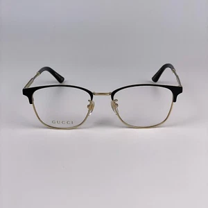 Gucci Men AUTHENTIC Eyeglasses Gold Black Demo Square GG0609OK 001 NEW - Picture 1 of 8