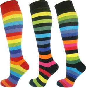 Mysocks 3 Paar Kniehoch Regenbogen Kombination Socken - Picture 1 of 2