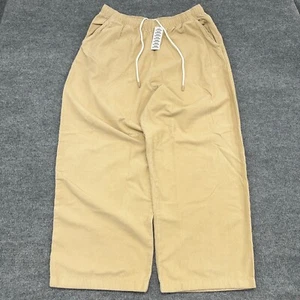 Urban Outfitters Pants Mens XL Khaki Tan Baggy Beach Cord Wide Leg Corduroy NEW - Picture 1 of 10