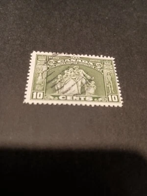 CANADÁ SCOTT 209 USADO FINO - 1934 10c OL EDICIÓN VERDE - MONUMENTO LEALISTA  Foto 1 de 2