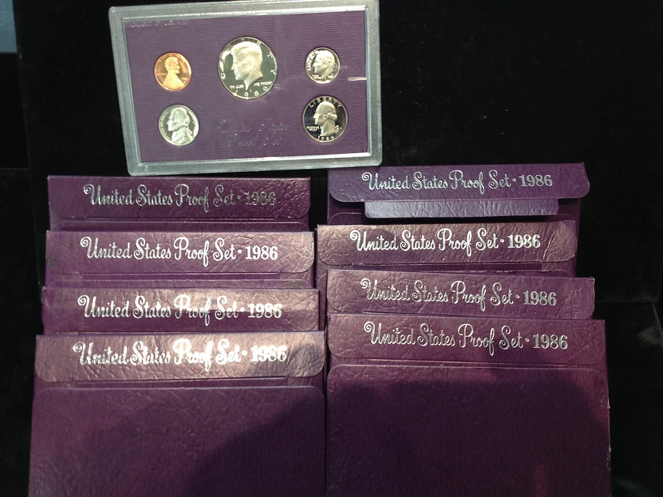 8 Set LOT of 1986-S U.S. Proof Sets ORIGINAL - Image 1 of 1