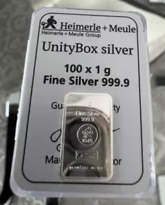 "1 g Silberbarren von Heimerle & Meule – 999,9 Feinsilber | Wertvoll & Edel" - Bild 1 von 5