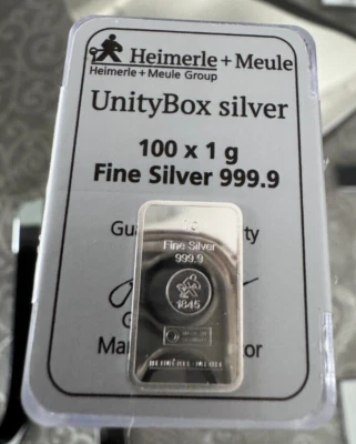 "1 g Silberbarren von Heimerle & Meule – 999,9 Feinsilber | Wertvoll & Edel" - Bild 1 von 4