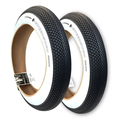 VEE TIRE CO. 2 Vee 20x4.0 White Wall Speedster Bike Tires E-Bike 50 Rated Endurance Compound