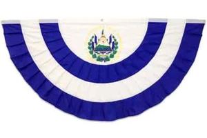 El Salvador 3x6ft Pleated Bunting Salvadorian Half-Circle Bunting Decor Flag - Picture 1 of 5