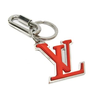 Louis Vuitton M67775 LV Soft Key Holder Orange Silver Keychain Ring Used YK558 - Picture 1 of 8