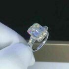 2.54Ct Simulated Diamond 3-Stones Engagement Ring 14k White Gold Plated Silver