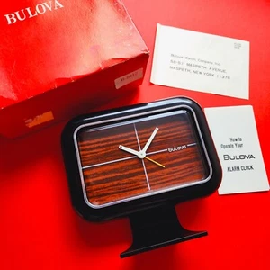 Bulova Clock Rare Vintage Full Set Mid Century Modern Mechanical Alarm B-8412 - Picture 1 of 7