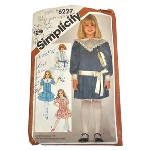 Simplicity 6227 Child's Drop Waist Dress & Transfers Size 6 1980 - Picture 1 of 4