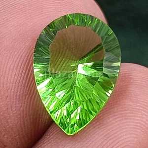 4.35 CT PEAR SHAPE NATURAL GREEN PERIDOT CERTIFIED LOOSE GEMSTONE 5ARS - Picture 1 of 7