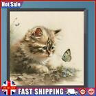 5D DIY Full Round Drill Diamond Painting Cat and Butterfly Kit Home Decor30x30cm