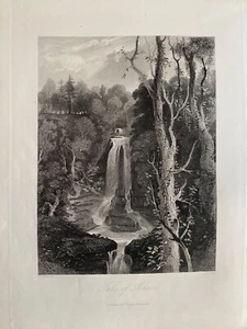 1850 Antique Print; Falls of Acharn, Perth and Kinross, Scotland after Mackenzie - Picture 1 of 2