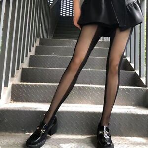 Thin Patchwork Houndstooth Korean Stockings Mesh Pantyhose Stripe Women Tights