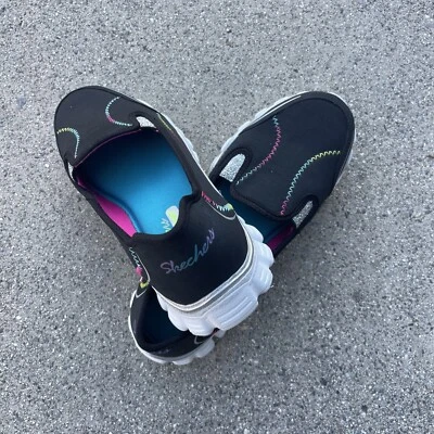 Mocasines SKECHERS con infusión de gel de espuma viscoelástica negros puntada arco iris talla 4 ❤️gsc15m13 Foto 1 de 4