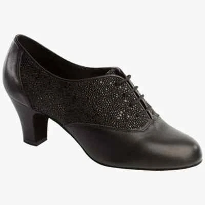 Supadance 1227 Amor heel Black Lea/stingray women's Soft lace up training shoes - Image 1 of 3