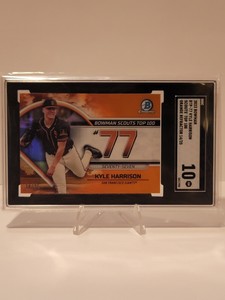 2023 Bowman Top 100 Prospects Kyle Harrison Orange /25 Color Match Giants SGC 10