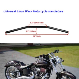 Motorcycle Handlebars Bike Flat Drag Bar 1 Inch For Honda Streetfighter BLACK - Picture 1 of 9