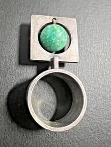 Helga & Bent Exner for Hans Hansen, Denmark, Sterling Silver & Amazonite ring - Picture 1 of 7