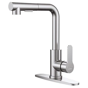 Kitchen Faucets, Brushed Nickel Kitchen Faucet with Pull Down Sprayer and Dec... - Picture 1 of 9