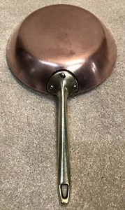 Vintage 1801 Paul Revere Ware Copper Oval Skillet Fry Pan Brass Handle Dia 8.5” - Picture 1 of 9