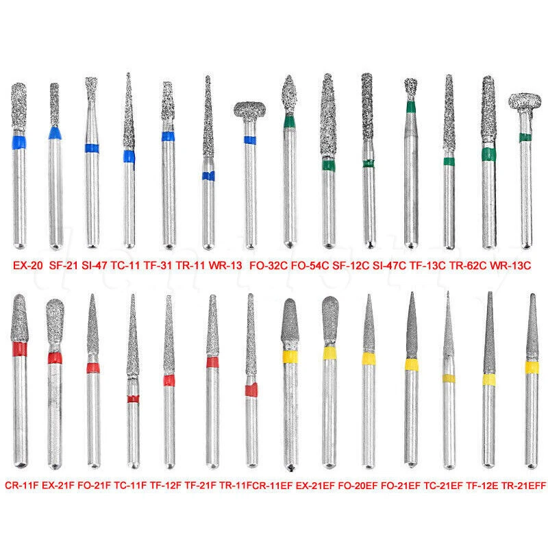 Fresas dentales de diamante FG para empuñadura de fricción de pieza de mano de alta velocidad 50 un. Foto 1 de 4