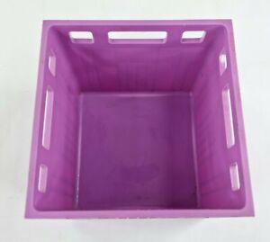 10 X púrpura plástico Plegado Plano Almacenamiento Apilable Plegable Cajas Cajas De 32 litros