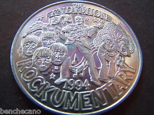 1994 ELVIS+BEATLES+KISS+M.JACKSON+JOPLIN Plain Aluminum Mardi Gras Doubloon  - Picture 1 of 2