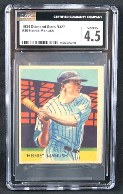 Diamond Stars R327 #30 1934 Heinie Manush (hof) CGC 4,5 Foto 1 de 2