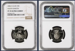 2006-S 25c CLAD NGC PF70UCAM NORTH DAKOTA QUARTER PROOF ULTRA CAMEO PR 70 - Picture 1 of 1