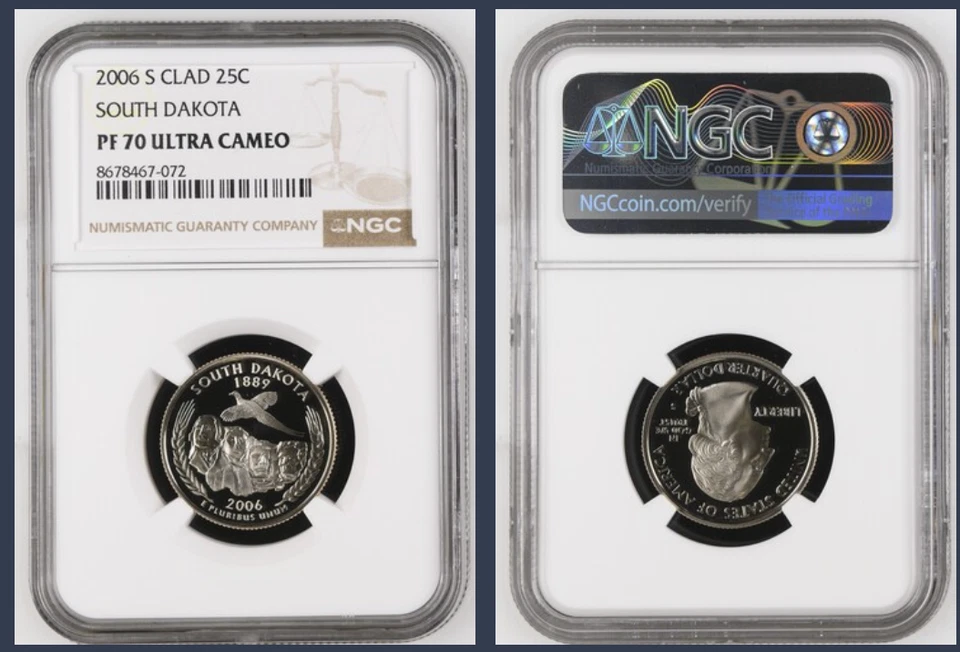 2006-S 25c CLAD NGC PF70UCAM NORTH DAKOTA QUARTER PROOF ULTRA CAMEO PR 70 - Image 1 of 1